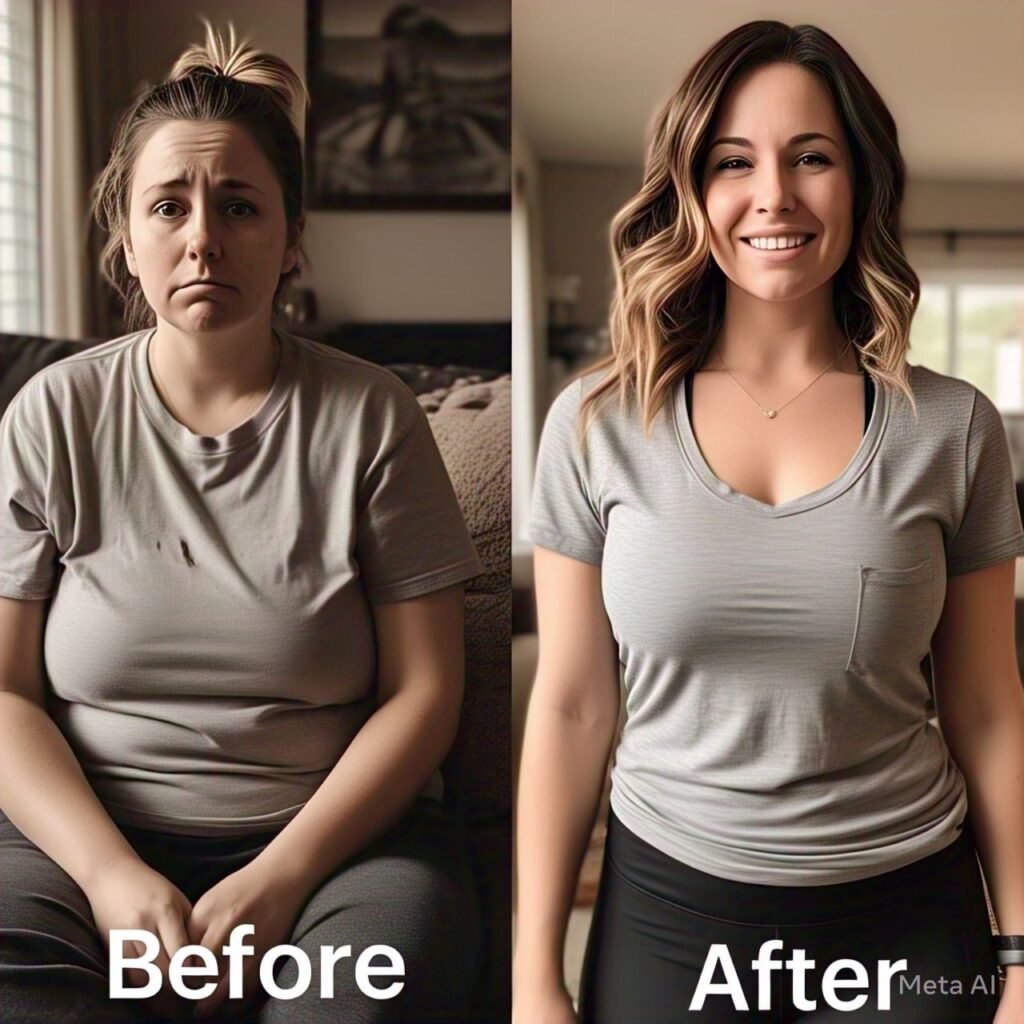 Image showing before and after results of jelly roll weight loss